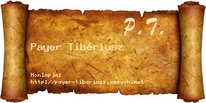 Payer Tibériusz névjegykártya